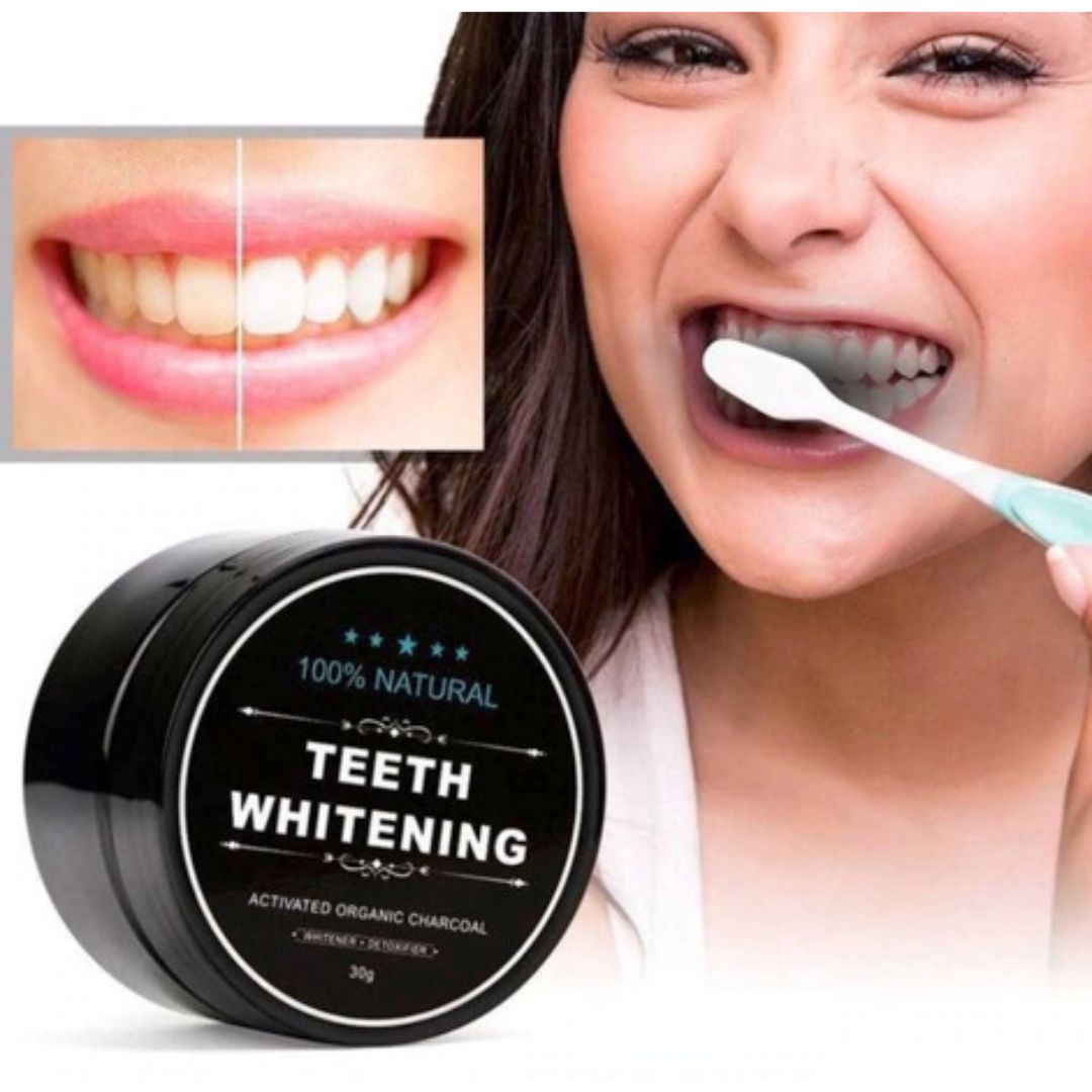 Blanqueador carbón activo + Cepillo de bambú