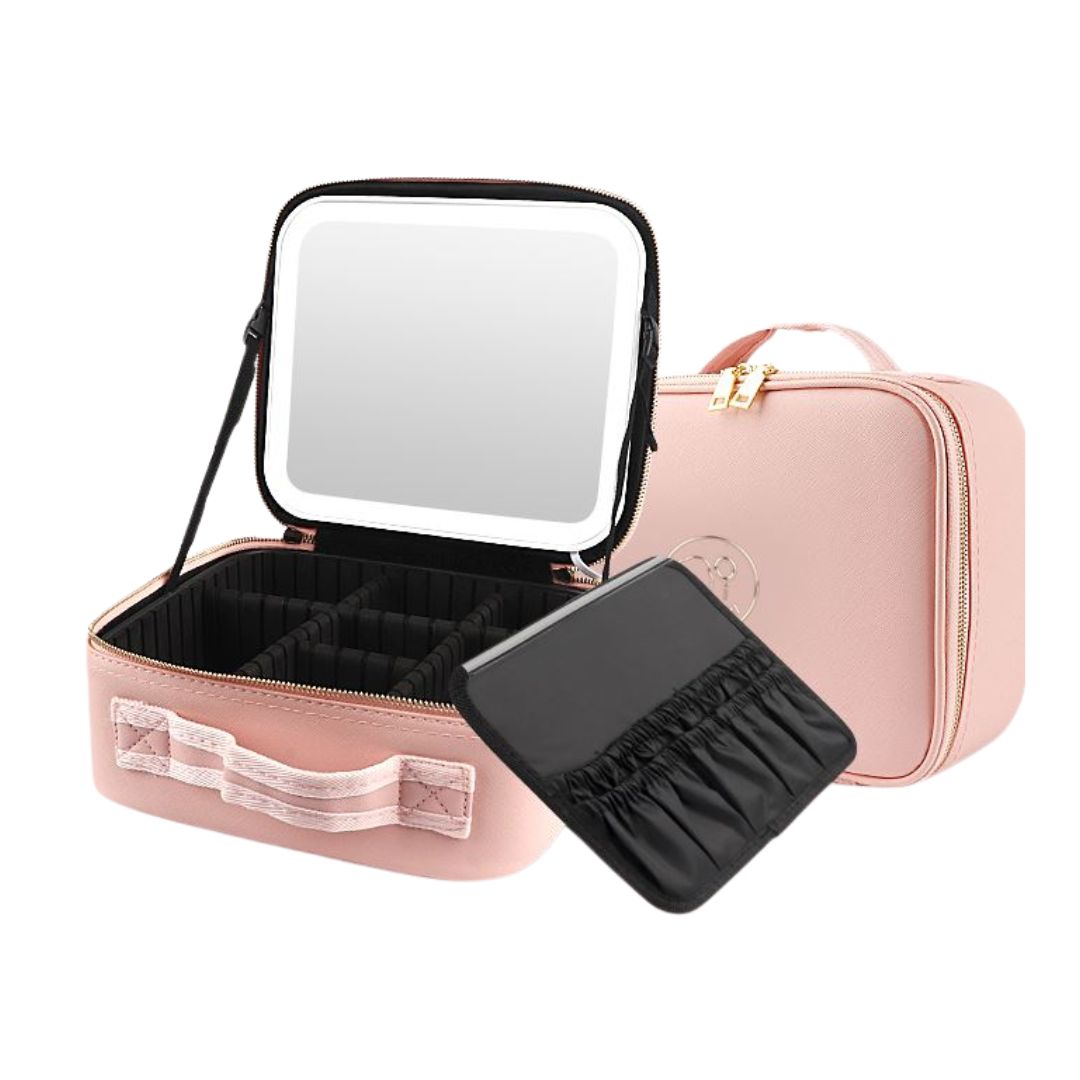 Organizador de maquillaje con espejo LED